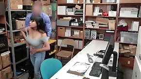 Delicious shoplifter brunette decides to fuck the officer
